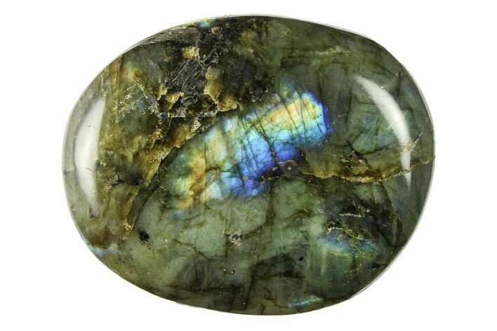 Flashy, Polished Labradorite Palm Stone - Madagascar #290500